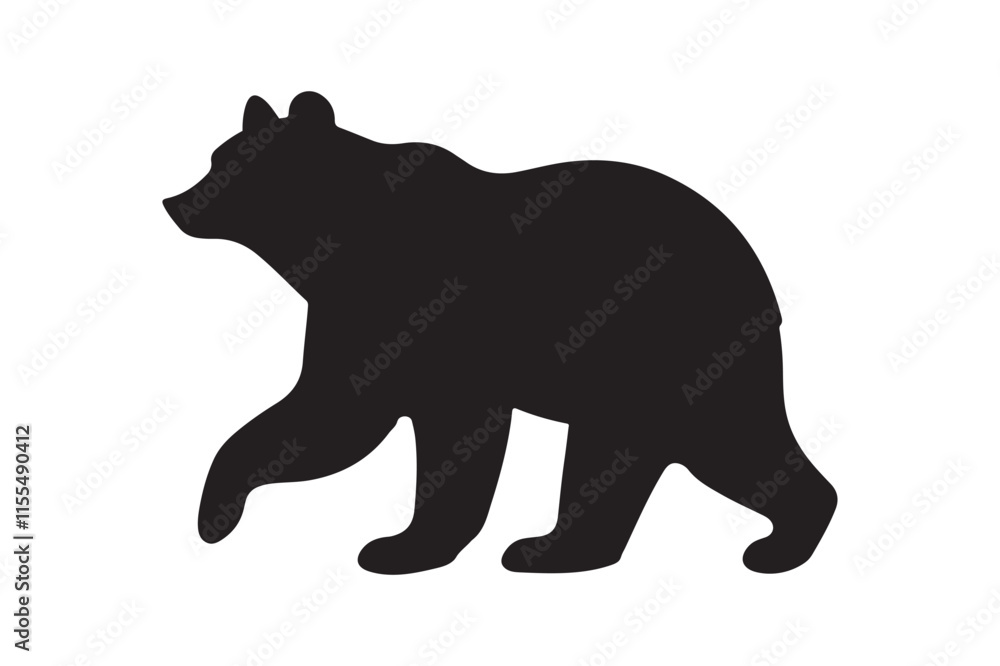 Fototapeta premium Bear vector silhouette artwork 