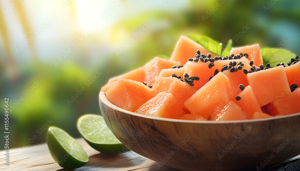 Fresh Papaya Salad with Lime and Black Sesame Fresh Papaya Salad with Lime and Black Sesame