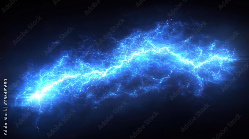 Abstract blue electrical discharge, lightning strike. Abstract blue electrical discharge, lightning strike.