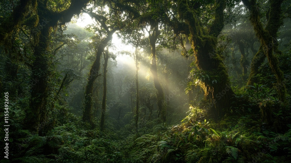 Sunbeams Illuminating a Lush Rainforest Sunbeams Illuminating a Lush Rainforest