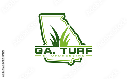 Landscape with georgia logo for lawn or gardening business design template