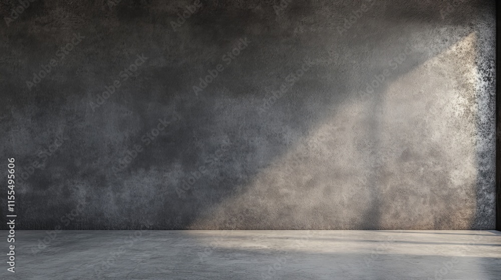A minimalist interior with a textured wall and soft lighting creating a serene atmosphere. A minimalist interior with a textured wall and soft lighting creating a serene atmosphere.