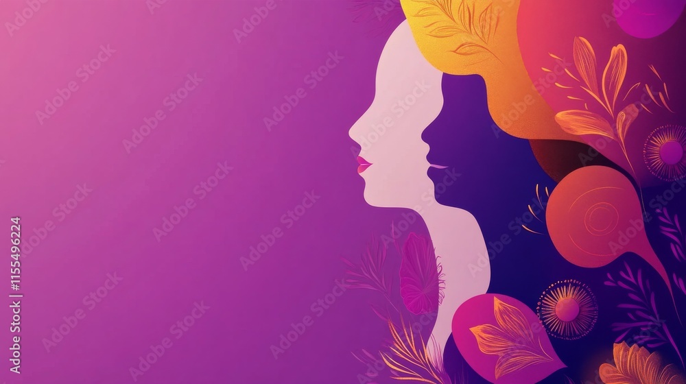 International Women?? Day abstract background. Featuring vibrant purples, pinks, and whites. Celebrating women?? achievements, empowerment, and equality. Perfect for International Women?? Day events International Women?? Day abstract background. Featuring vibrant purples, pinks, and whites. Celebrating women?? achievements, empowerment, and equality. Perfect for International Women?? Day events