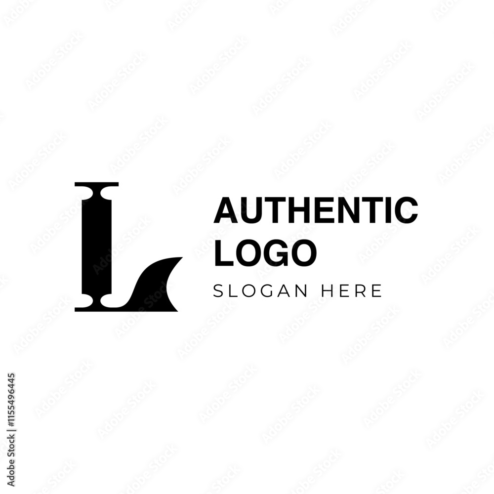 Fototapeta premium Letter L logo mark, beautiful letter vector logo, stylish serif font.