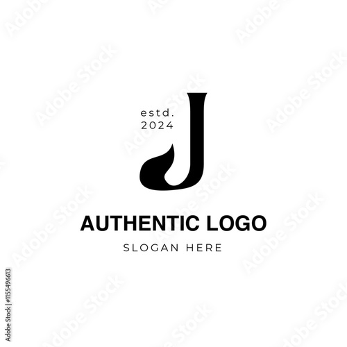 Letter J logo mark, beautiful letter vector logo, stylish serif font. photo