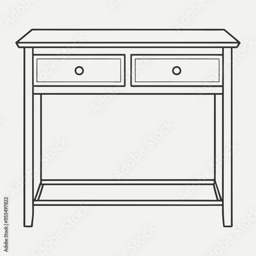 Entryway Table) minimalist simple vector with a white background