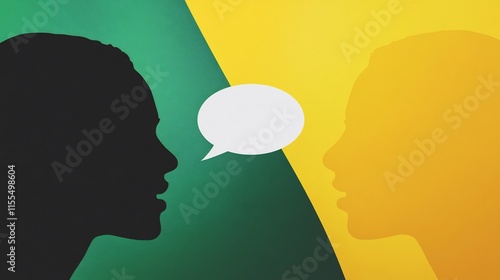 Communication and Dialogue: A Visual Representation of Two Individuals Engaging in Conversation, Emphasizing the Importance of Understanding and Exchange of Ideas.