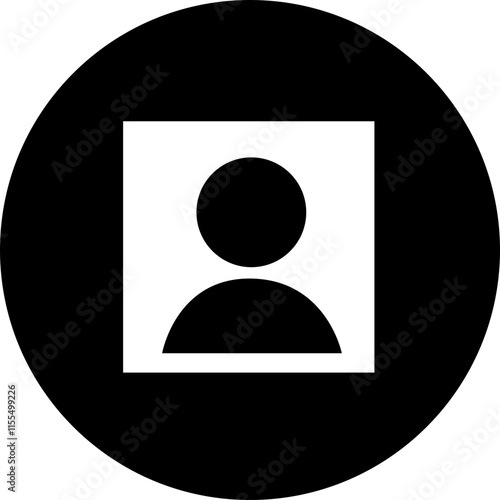 Profile user icon. Person profile avatar with account symbol. Black Flat vectors isolated on transparent background. Icons for applications and communication. Social media concepts.