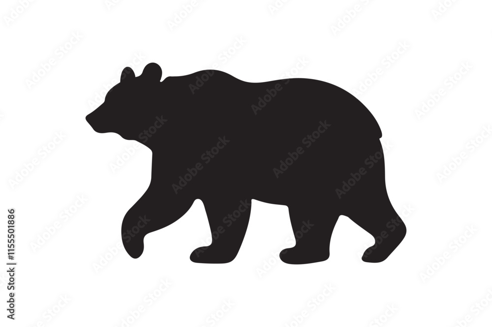Fototapeta premium Bear vector silhouette artwork