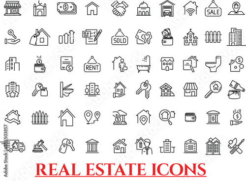 Real Estate Essentials: A Line Icon Collection
