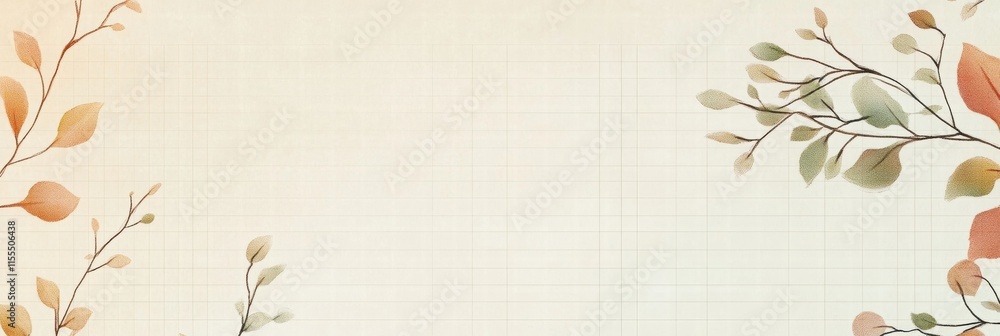 Planner layout with subtle grid lines and minimalistic floral design for creative organization and planning needs. Generative AI Planner layout with subtle grid lines and minimalistic floral design for creative organization and planning needs. Generative AI