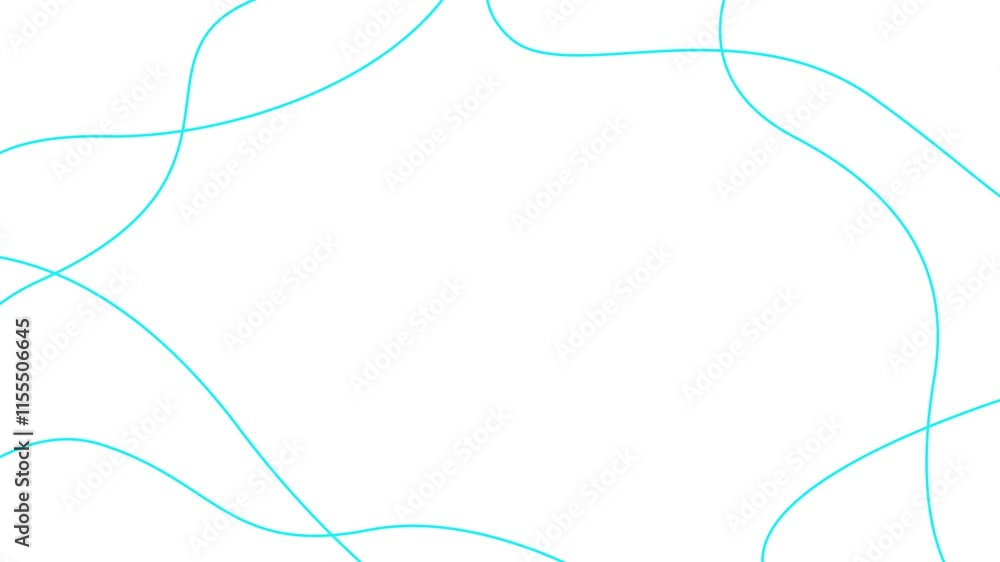 Animated blue decorative wavy lines is drawn. Linear background with copy space. Looped video. Vector illustration isolated on white background. Animated blue decorative wavy lines is drawn. Linear background with copy space. Looped video. Vector illustration isolated on white background.