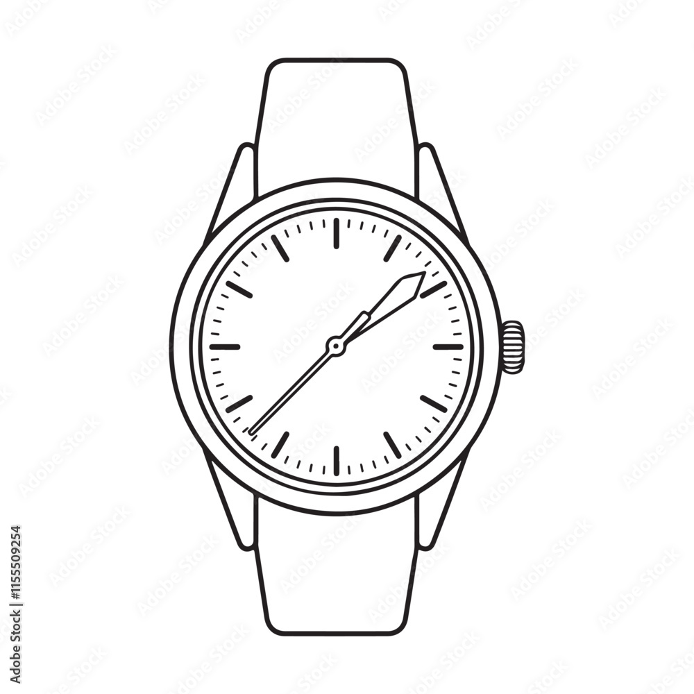 Wrist Watch icon silhouette vector illustration Wrist Watch icon silhouette vector illustration