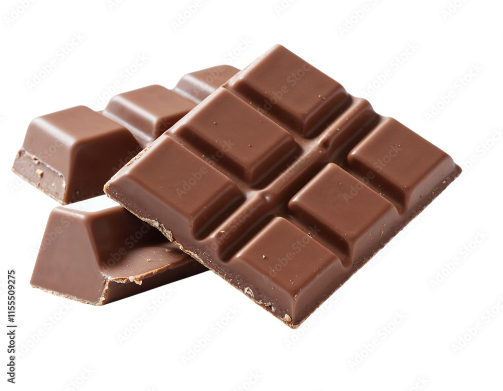 chocolate pieces isolated on white background chocolate pieces isolated on white background