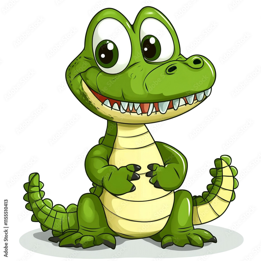 Fototapeta premium Adorable Cartoon Alligator Illustration
