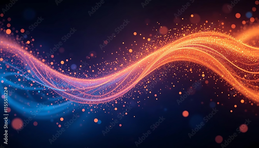 Abstract glowing wave particles of light energy Abstract glowing wave particles of light energy