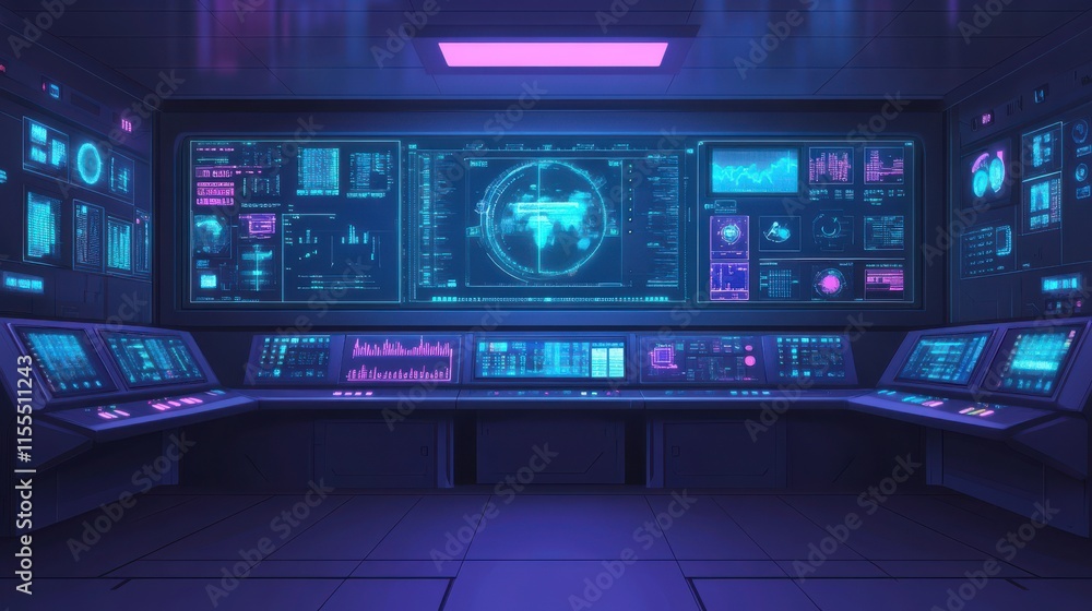 Colorful Digital Interface in Control Room Colorful Digital Interface in Control Room