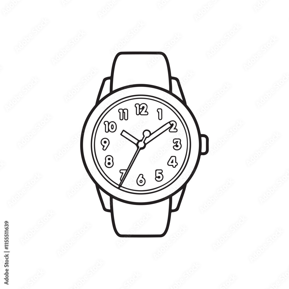Wrist Watch icon silhouette vector illustration Wrist Watch icon silhouette vector illustration
