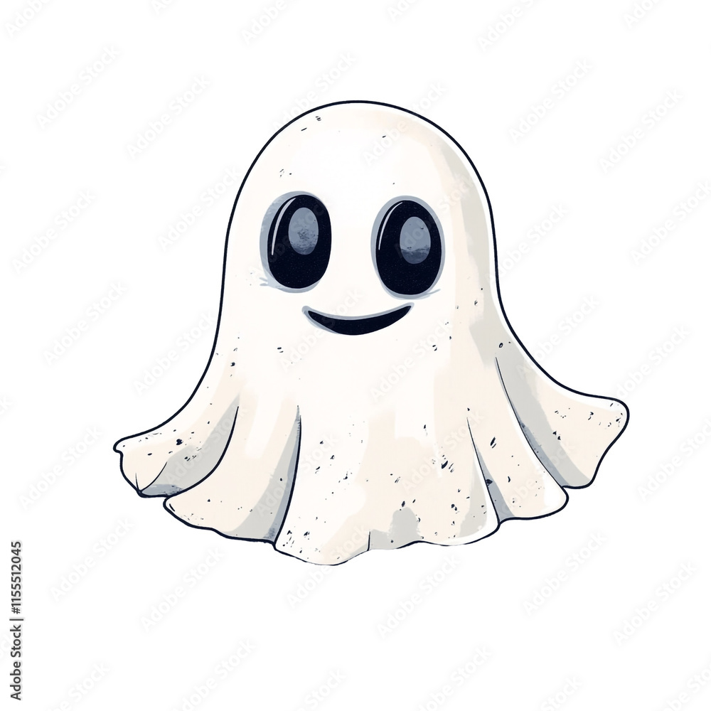 Adorable Happy Ghost Illustration for Halloween Adorable Happy Ghost Illustration for Halloween