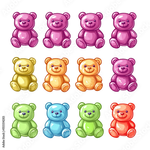 Twelve Colorful Gummy Bears photo