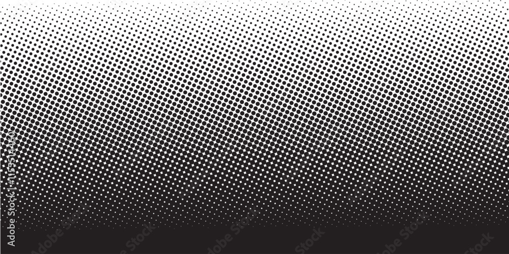 Fototapeta premium Halftone gradient. Dotted gradient, smooth dots spraying and halftones dot background seamless horizontal geometric pattern vector template set. dots vector