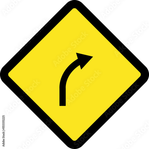 Square traffic road sign board icon warning and indicator sign in addition to the hexagonal stop vector isolated on transparent background. Inform complicated turning. vector illustration.