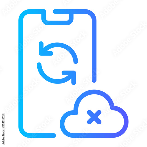 cloud connection gradient icon