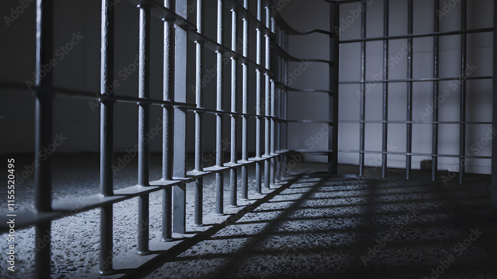 Shadowed Prison Bars: A Symbol of Restraint and Reflection on Freedom's Boundaries Shadowed Prison Bars: A Symbol of Restraint and Reflection on Freedom's Boundaries