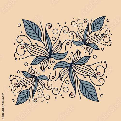 abstract floral background with butterflies. Floral Reverie: Dreams Painted in Bloom. Garden Dreams of Eternal Spring. Ethereal Blooms Beneath a Golden Dawn