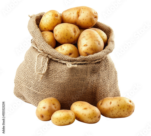 Fresh potatoes isolated on transparent background  photo