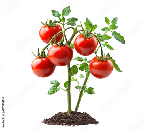 tomato plant isolated on white background 