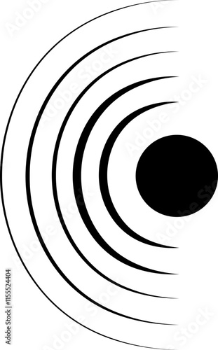 Concentric ripple circles sound waves icon. Seismic Earthquake alert radar. Radial signal sonar wave soundwave rings touch effect or pulse line vector   isolated on transparent background