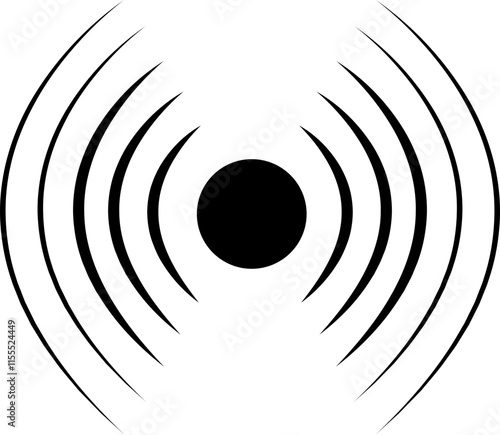 Concentric ripple circles sound waves icon. Seismic Earthquake alert radar. Radial signal sonar wave soundwave rings touch effect or pulse line vector   isolated on transparent background
