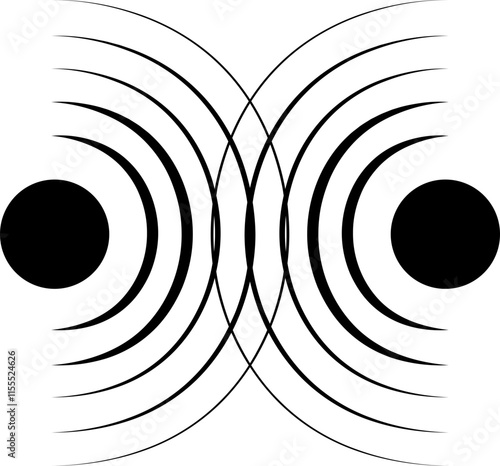 Concentric ripple circles sound waves icon. Seismic Earthquake alert radar. Radial signal sonar wave soundwave rings touch effect or pulse line vector   isolated on transparent background