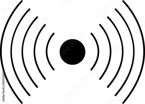 Concentric ripple circles sound waves icon. Seismic Earthquake alert radar. Radial signal sonar wave soundwave rings touch effect or pulse line vector   isolated on transparent background