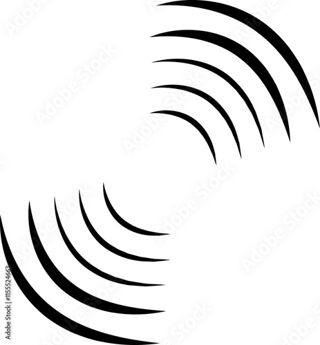Concentric ripple circles sound waves icon. Seismic Earthquake alert radar. Radial signal sonar wave soundwave rings touch effect or pulse line vector   isolated on transparent background