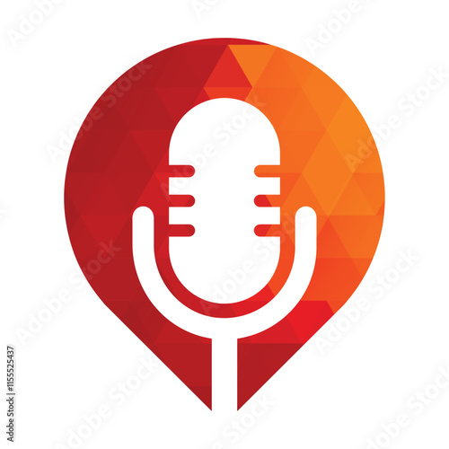 podcast gps vector logo design icon template.