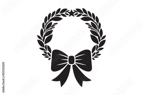 Christmas Wreath Silhouette Vector 12.eps