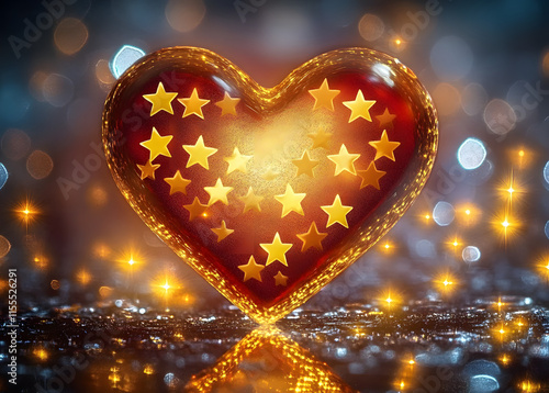Heart shape with stars symbol of love