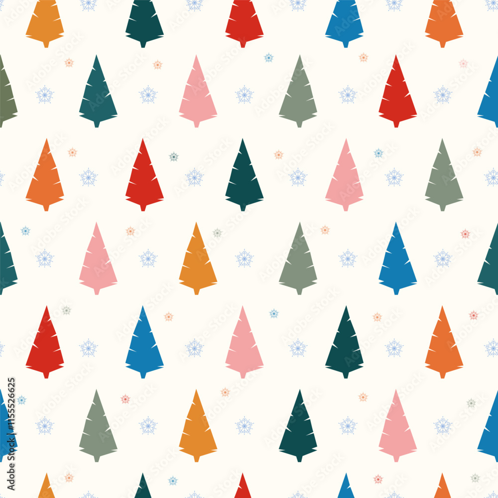 Winter graphic seamless pattern with christmas tree. New Year decorative vector illustration Winter graphic seamless pattern with christmas tree. New Year decorative vector illustration