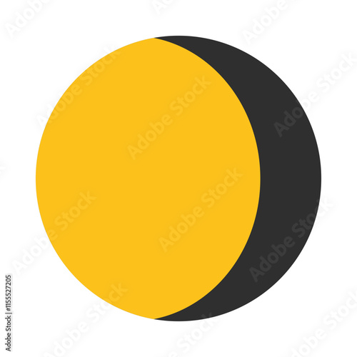 Waning Gibbous Moon Vector Illustration | Lunar Phase Icon | Clipart Design