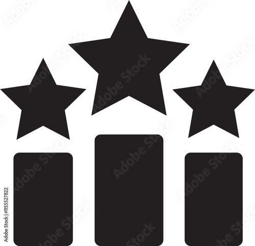 First place award icon. Winner or victory badge medal. Game champion prize award of honor. Professional certificate ribbon vector symbol isolated on transparent background.