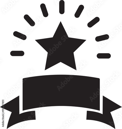 First place award icon. Winner or victory badge medal. Game champion prize award of honor. Professional certificate ribbon vector symbol isolated on transparent background.