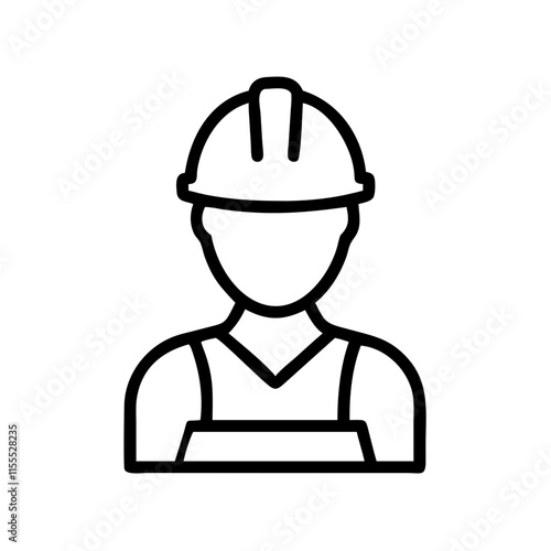 vector illustration of construction worker builder with halmet