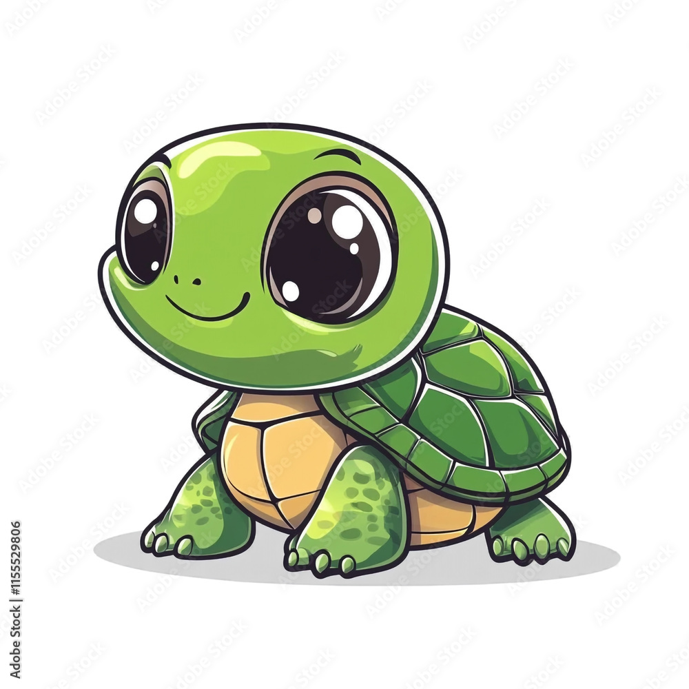 Adorable Cartoon Turtle Illustration Adorable Cartoon Turtle Illustration