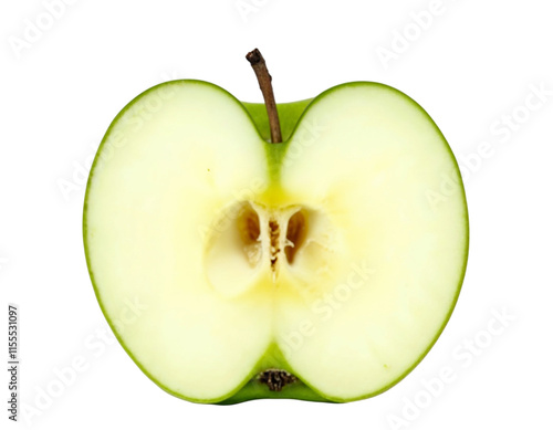 half of green apple photo