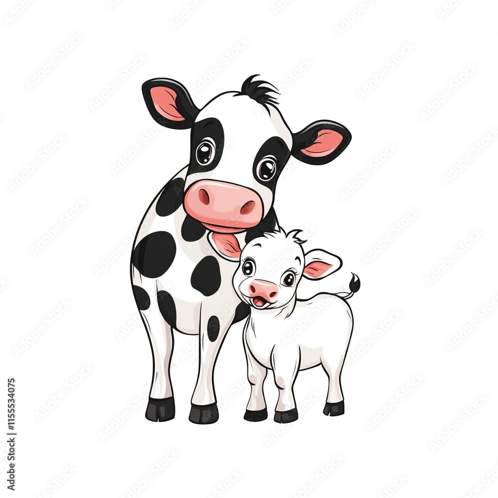 Adorable Mother Cow and Calf Adorable Mother Cow and Calf