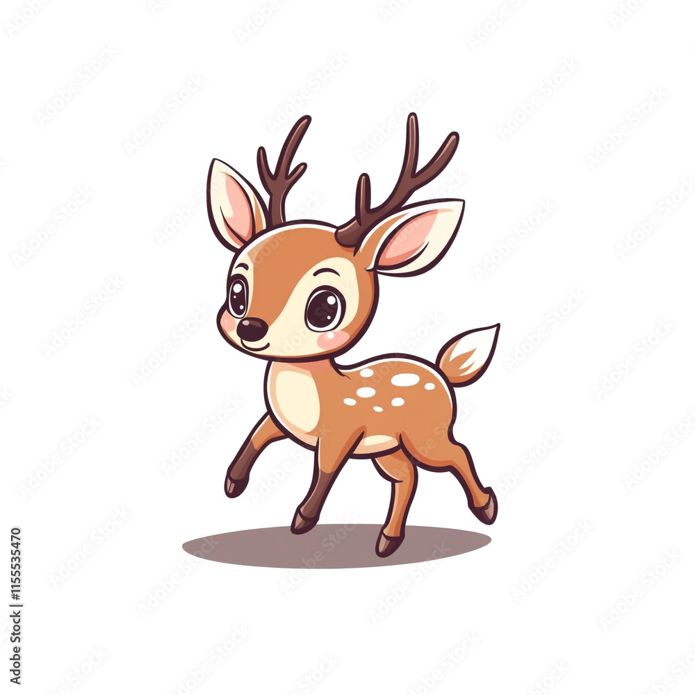 Adorable Cartoon Fawn: A Delightful Illustration of a Young Deer Adorable Cartoon Fawn: A Delightful Illustration of a Young Deer