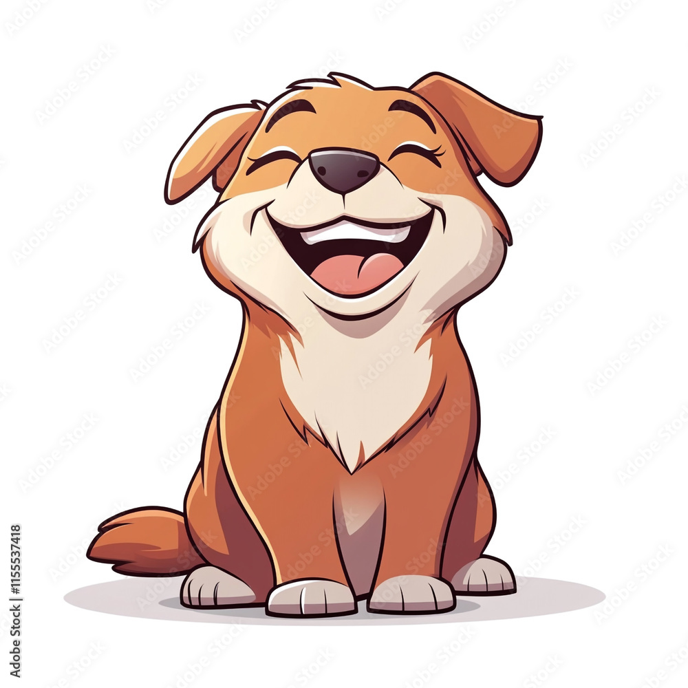 Fototapeta premium Joyful Cartoon Puppy: A Delightful Illustration