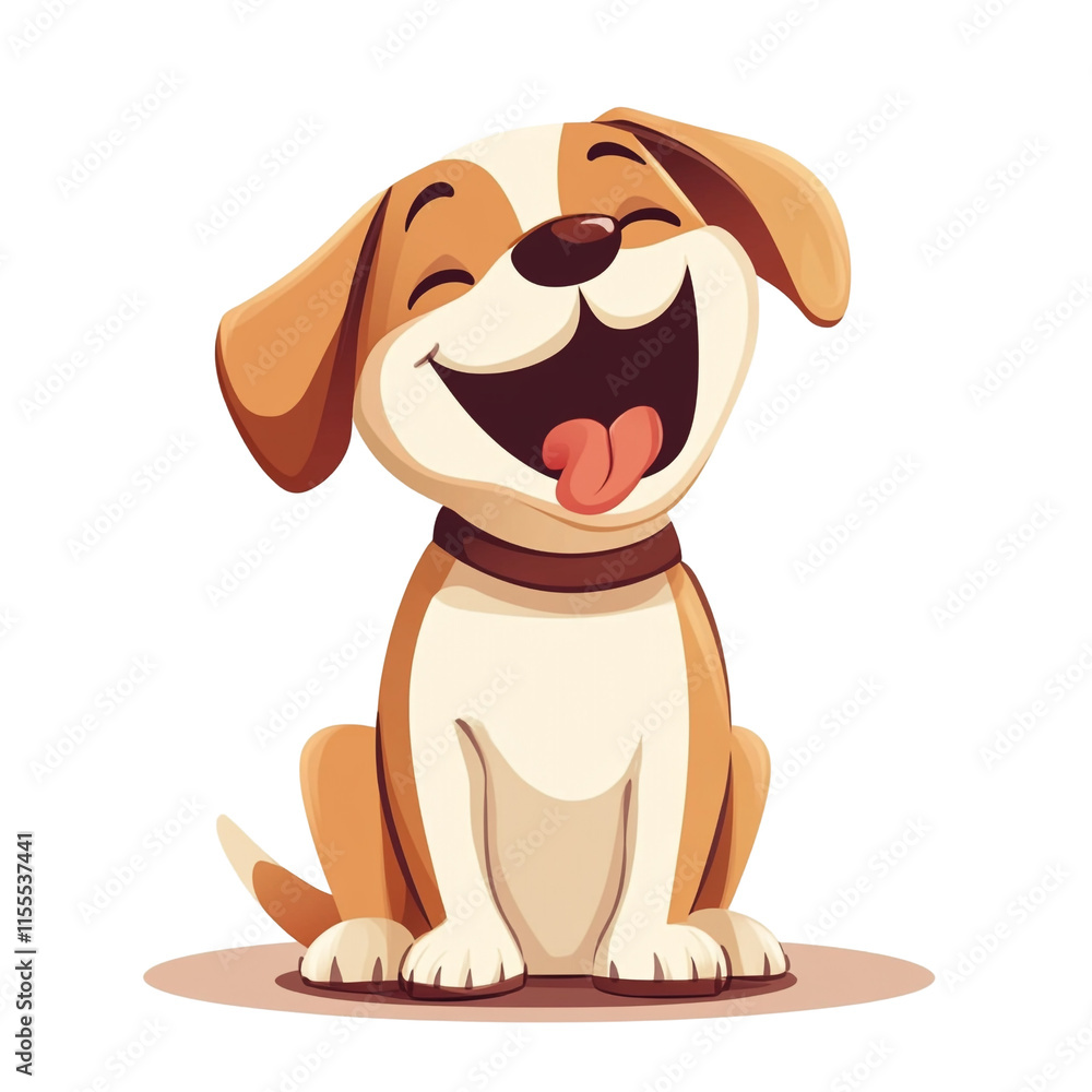 Happy Beagle Cartoon Illustration Happy Beagle Cartoon Illustration
